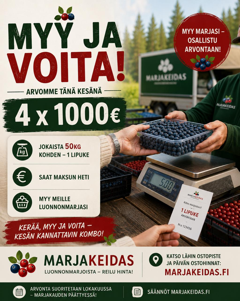 Marjakeitaan kesän 2026 arvonnan juliste